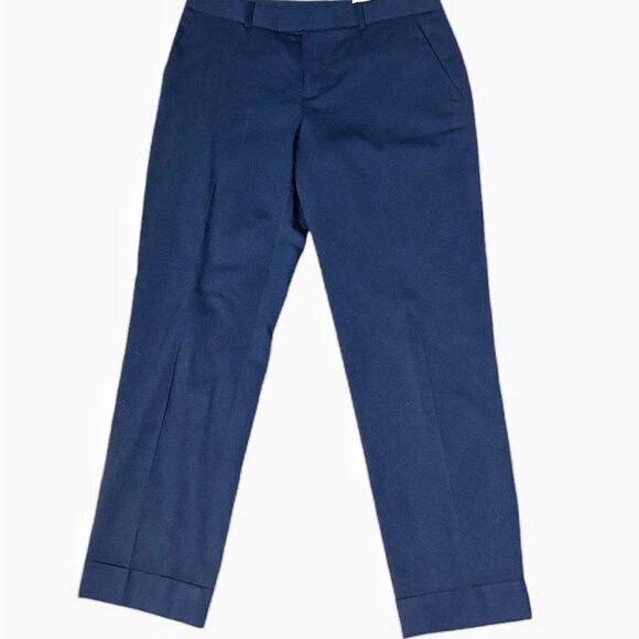 Club Monaco Navy Blue Italian Tropical Wool Cuffed Hem Straight Leg Pants Size 0 - Picture 11 of 11